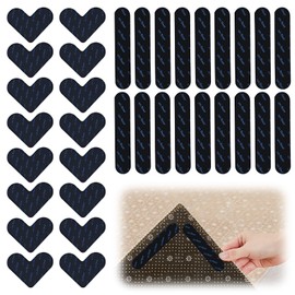 YUUTIAL Pack of 36 Non-Slip Mats for Carpets, 16 Pieces Heart-Shaped Carpet and 20 Strips Non-Slip Underlay, Reusable Non-Slip Underlay, Non-Slip Pads