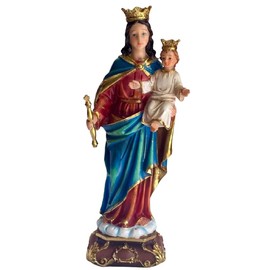 Maria Auxiliadora 12" María Auxilio de Los Cristianos “La Que Trae el Auxilio Venido del Cielo” Resin Religious Figure Mary Help of Christians