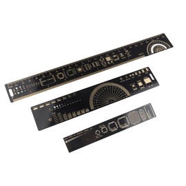 HALJIA 3PCS PCB Ruler 25cm 20cm 15cm 6.3/7.87/10.23 inch PCB Printed Circuit Board Ruler Multifunctional PCB Ruler Measuring Tool Capacitor IC DIY Kit for Arduino Electronic Engineers Makers