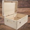 Wooden Chest Box with Lid & Etched Handles 29 x