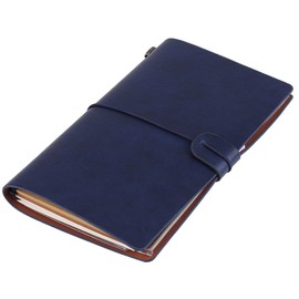 Cuaderno diario, cuaderno clásico de cuero de la PU Cuaderno diario personalizado Diario recargable para hombres y mujeres(azul oscuro)