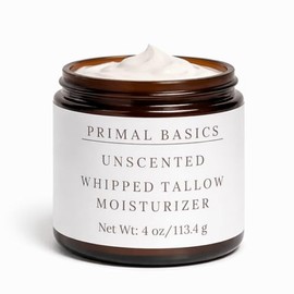 100% Grass Fed Grass Finished Whipped Beef Tallow Moisturizer/Body Balm for Face, Body, Oily, Dry, Sensitive Skin -Contains Vitamins A, D, E, K -USA M