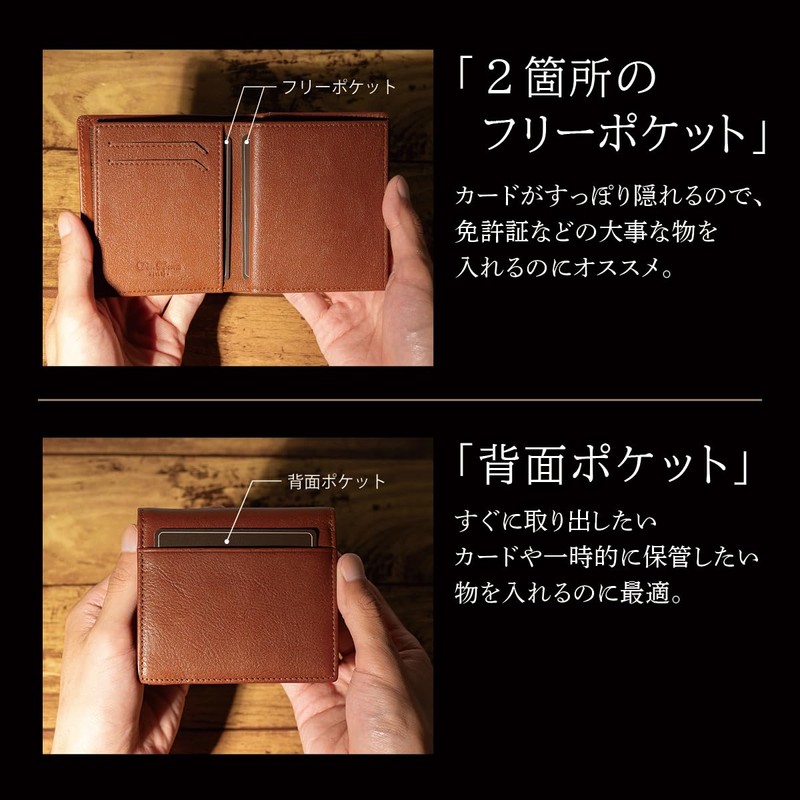 Dom Teporna Men's Smart Italian Leather Bifold Wallet, Soft Genuine