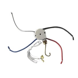 Zing Ear ZE-208s E89885 Ceiling Fan Switch Kit - 3 Speed 4 Wire Pull Chain Switch With Brass Chain - Xuan MVP Fan Light Replacement Part