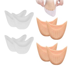 EUYKQNOI zehenpolster Zehenschutz Silikon Soft Gel Zehenkappen Zehenschoner Ballett Spitzenschoner Metatarsal Pads Schutz Für Spitzenschuhe Ballettschuhe High Heel Pumps Schmerzlinderung,4 Paar