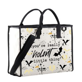 ZJXHPO Fourth Quote Cosmetic Bag You're Really A Violent Little Thing Makeup Bag With Zipper Bookish Survival Kit (Violent Tote 2)
