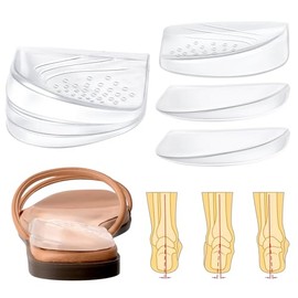 Insertos de cuña de talón ajustables de 3 capas para corrección de supinación y pronación, plantillas de talón lateral medial para dolor de rodilla, a