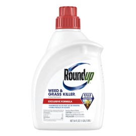 Roundup Weed and Grass Killer₄ Concentrate, Use Around Flower Beds and Trees, on Walkways, and in Other Areas in Yards, 64 fl. oz.