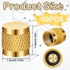 Incycall 50Pack 1/4'' Flare Cap, Round Brass HVAC Locking Caps,