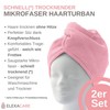 ELEXACARE Hair Turban, Turban Towel with Button (2 Pieces Pink/Rose),