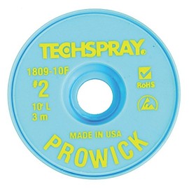 Techspray 1809-10F Pro Wick Rosin Desoldering Braid, .055" x 10' on ESD-Safe Spool