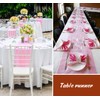 Anstore Pink Table Runner - 118x9 Inch with 150pcs Rhinestone,