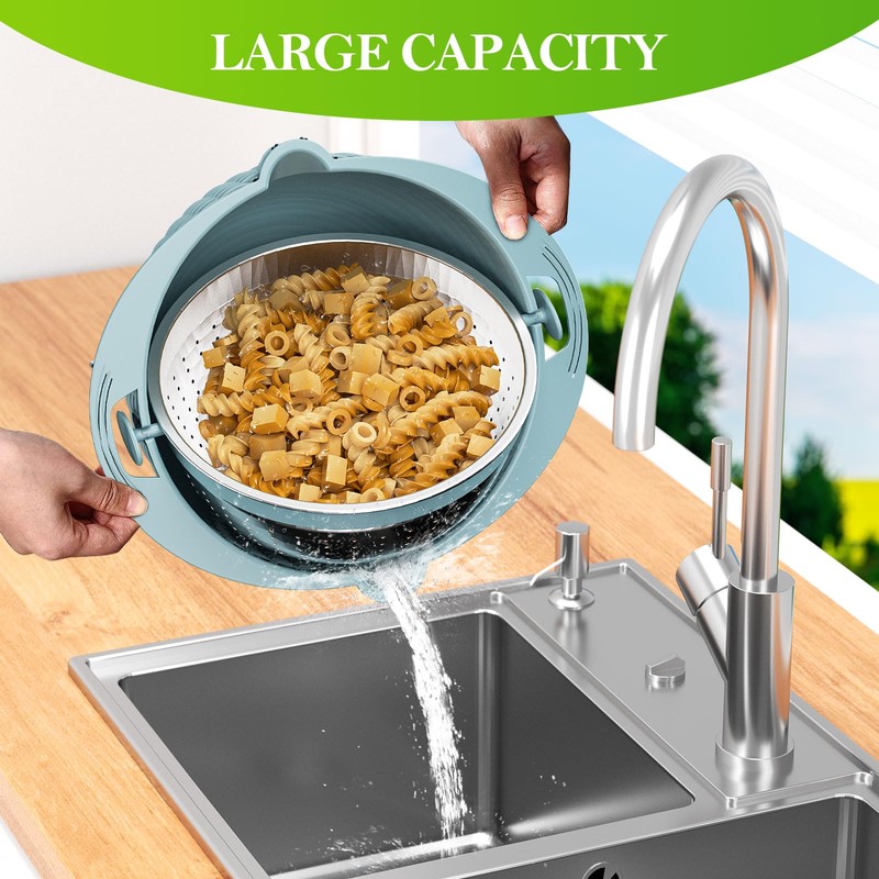 4-1 Colander with Bowl Set - Strainers for Kitchen, Food