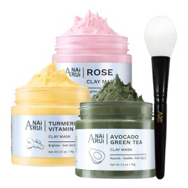 Anai Rui Máscara De Arcilla De Vitamina C De Cúrcuma, Rosas Tipo De Piel Mixta