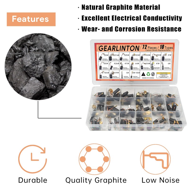 GEARLINTON Electric Motor Carbon Brushes for Power Tools Repair Maintenance,
