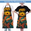 CMNIM Sunflower Apron for Gardening, Cooking, Kitchen, Chef, Baking -