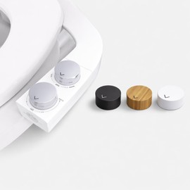 Left/Right Reversible WARM WATER Ultra-Slim Toilet Attachment, SWITCH between Right/Left Hand Side Control with Dual Nozzle Hinged Design, Hassle-Free Installation, Switchable Knobs Included