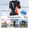Santic Triathlon Suit for Women Short Sleeve Padded Trisuit Quick-Dry