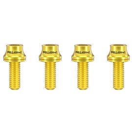 Standard Profile Titanium Bolts for Bike Water Bottle Cages, M5X12 (Gold (4-Pack))