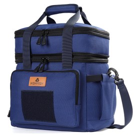 HSHRISH Lunch Bag Large Lunch Bag for Men, Double Layer Insulated Large Tactical Cooler Bag for Men Adults Waterproof Leakproof Durable Lunch Bag for Work Picnic Camping Day Trips, 15L Blue
