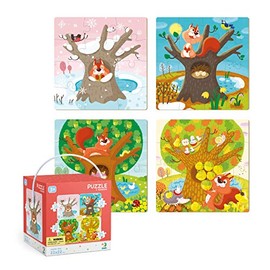 4 in 1 Jigsaw Puzzles (12, 16, 20, 24 Pieces) for 3 Year olds 4 Seasons Dodo Children Early Learning Educational Gift for Boys and Girls