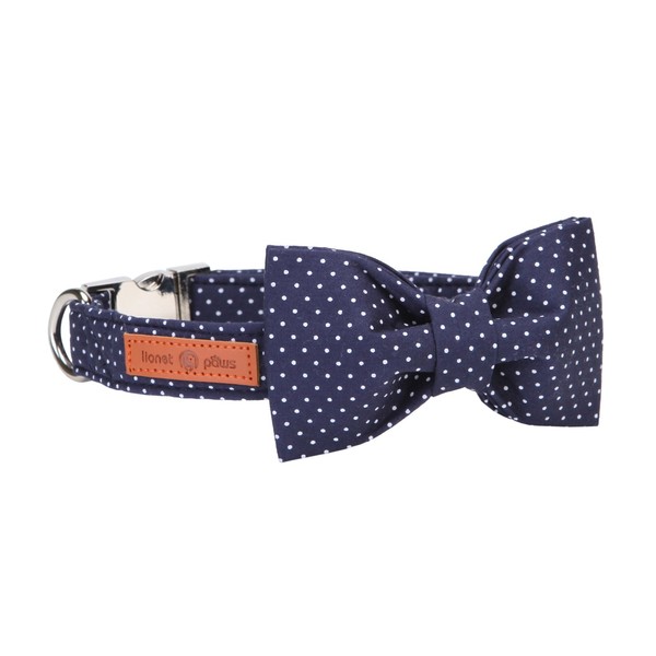 Lionet Paws Dog and Cat Collar with Bowtie,Soft and Comfortable,Adjustable