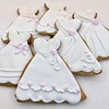 Wedding Dress Assortment Cookies- 6 Crunchy Decorated Shortbread Cookies Individually