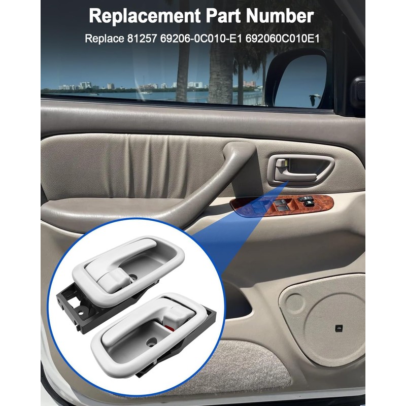 Interior Door Handles W/Bezel Left Driver Right Passenger Fit for