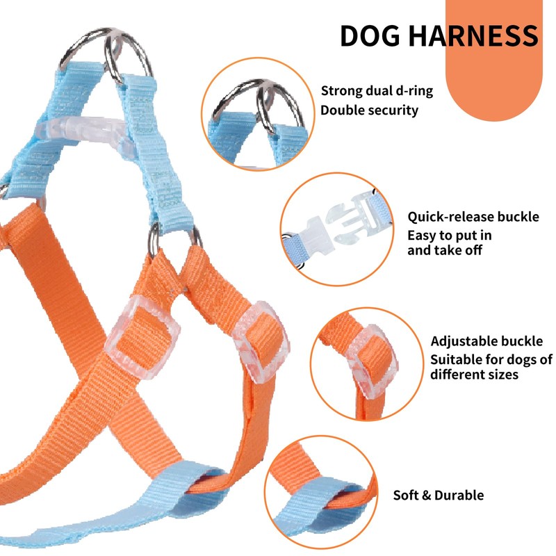 AIITLE Upgraded Dog Harness with Lead, No Pull Adjustable Lightweight