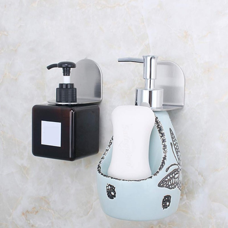 2pcs Wall Mounted Hand Holder Hanging Rack Shampoo Shelf Kitchen