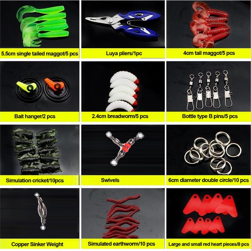 106pc Multifunctional Fishing Tackle Kit Metal Spoon Fishing Mixed Hard
