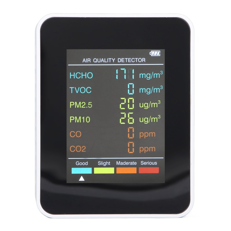 Air Quality Monitor Portable LCD Backlight Screen CO2 TVOC HCHO