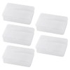 ccHuDE 5 Pcs Plastic Clear Rectangle Boxes Transparent Small Items