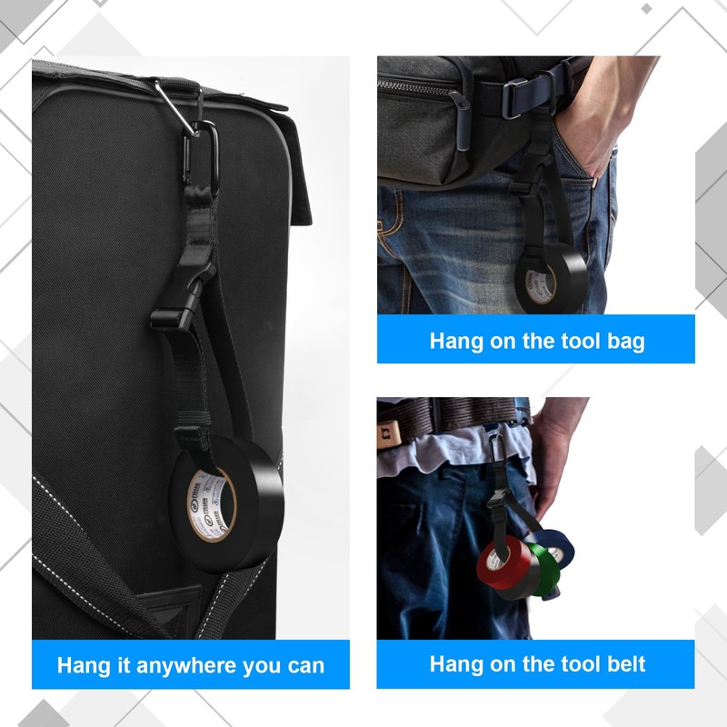 Electrical Tape Holder for Tool Belts, Tape Thong with Carabiner