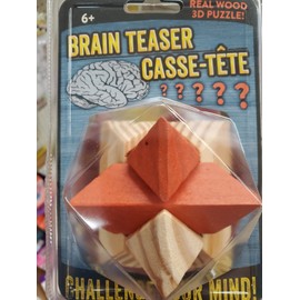 Greenbrier International Brain Teaser Casse-tete 3D Wooden Puzzle Toy Game Mind Challenge