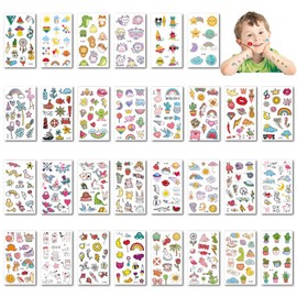 30 Blatt süße Tattoo-Aufkleber, wasserdicht, langlebig, modisch, süß, süß, Cartoon, lustig, temporäre Aufkleber