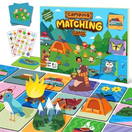 zheyistep 100 PCS Camping Matching Game for Kids Toddlers Memory Game, Toddler Camping Theme Match Games Concentration Card Game for Boys Girls Preschool Learning Activities