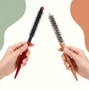 2 Pcs Small Round Brush Boar Bristle Round Brush Quiff