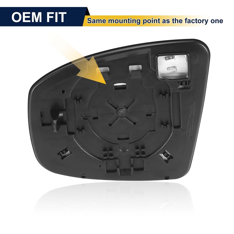VISMIRROR Car Rearview Right Passenger Side Heated Mirror Glass Replacement
