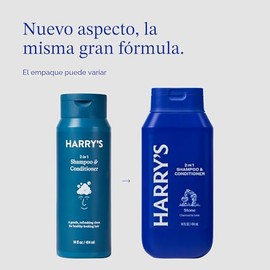 Harry's Champú y acondicionador 2 en 1 para hombres para todo tipo de cabello - Nuevo aroma Stone - (Paquete de 3) 14 fl oz - Sin parabenos ni sulfato