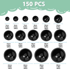 Safety Eye Tool, Auxiliary for Attaching Safe Eyes for Crocheting, with 150 PCS 5-30mm Doll Eyes for Amigurumi Sizer Making Supplies DIY Craft Ergonomic Spring Handle (Blue)