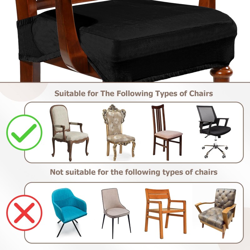 Havawish Large Dining Room Chair Seat Covers with Armrest Dining