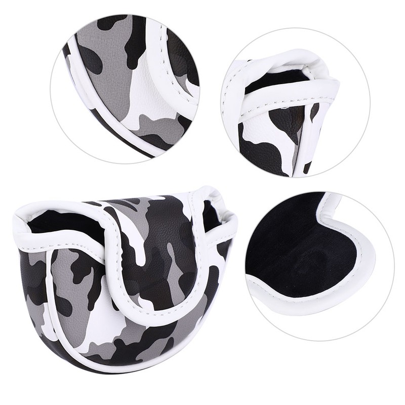 PU Leather Camouflage Semicircular Waterproof Magnetic Buckle Golf Putter Head