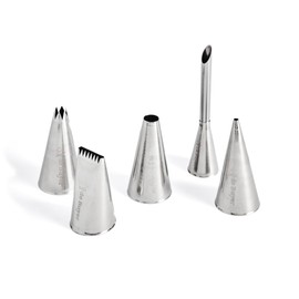 De Buyer-SET 5 VERSCHIEDENE TÜLLEN AUS EDELSTAHL-20,49 x 11,49 x 2,99 cm-2114.05