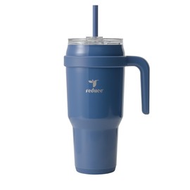 Reduce 40 oz Stainless Steel Tumbler with Handle - Dual-Wall Vacuum Insulated Travel Mug, Sweat-Proof Lid & Reusable Straw - Keeps Drinks Cold for 24 Hrs, Fits Cupholders, Dishwasher Safe-Mineral Blue