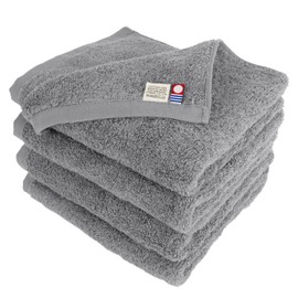 aso cy-mt275-f4-ag Face Towels, Set of 4, Medium Thick, 13.4 x 32.3 inches (34 x 82 cm), 100% Cotton, Made in Japan, Everyone's Towels (Set of 4, Ash Gray)
