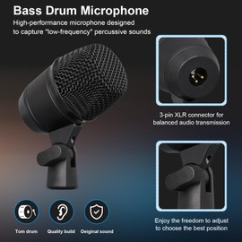 TKLBLS Instrument Condenser Microphones, K2 Bass Drum with Cardioid Pickup Pattern Condenser Microphone