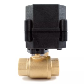 EHCOTECH 3/8" N/O 110/115/120 to 240VAC 2-wire Motorized Ball Valve Brass  Normally Open