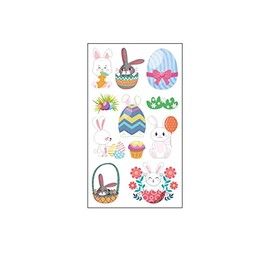 # 1 Sheet Easter Stickers Body Temporary Art Painting Easter Eggs Carrot Rabbit Decorations Design For Easter
