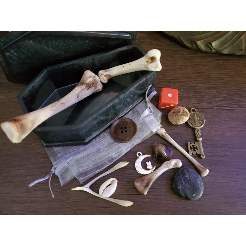 Bone Casting Kit for Hoodoo Witchcraft Divination Magick Bone Throwing